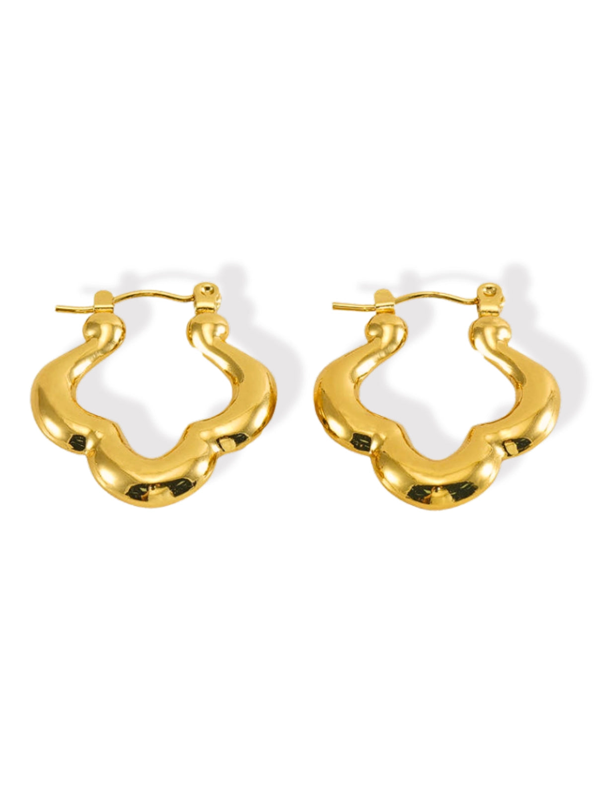 Alessia Earring luxury 18K gold‑plated stainless steel earrings by Shine With Me, front view (23 mm × 26 mm)