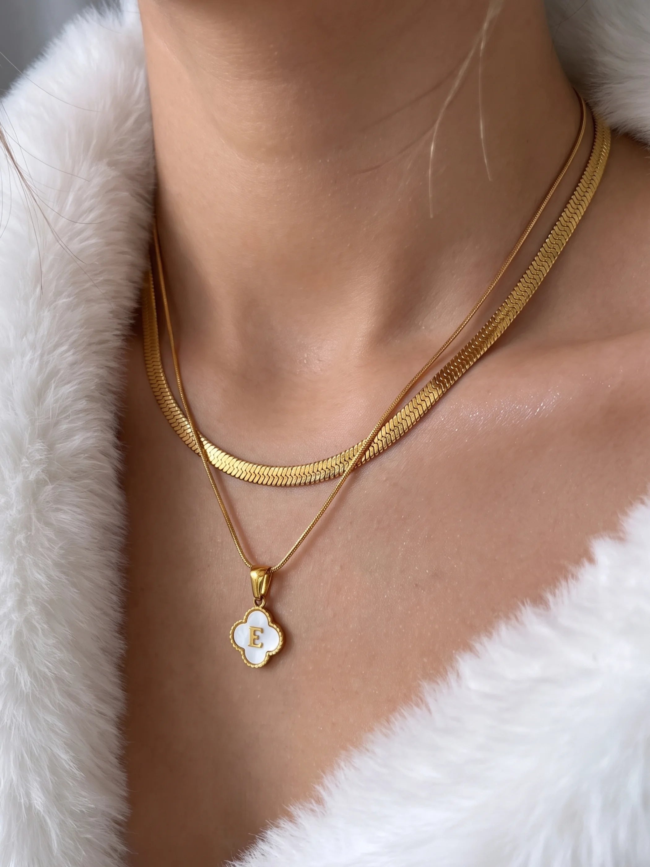 Clover Letter Necklace