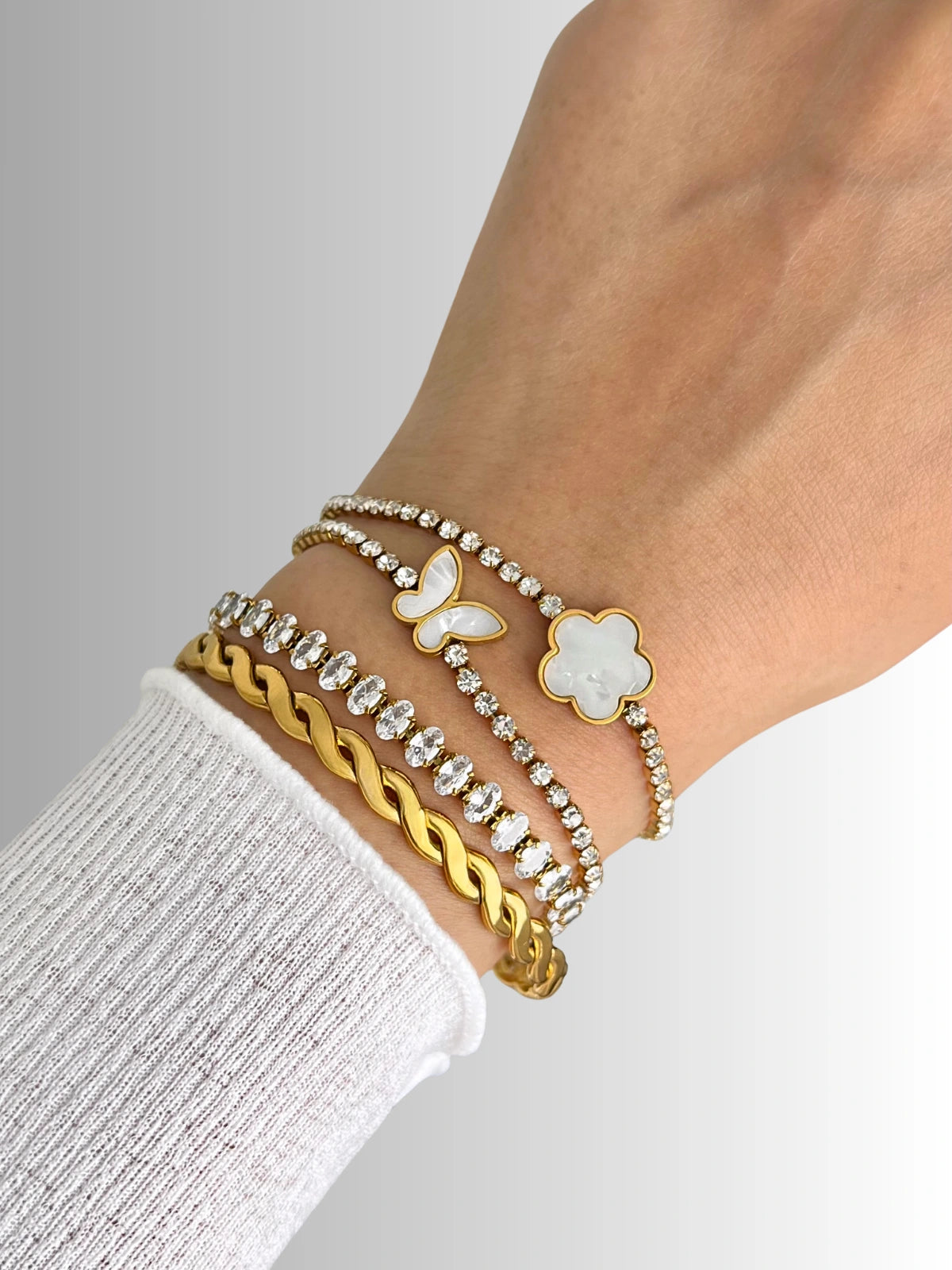 Close-up of Golden Haze Bangle by Shine With Me, showing gold-plated finish, smooth surface and refined craftsmanship.