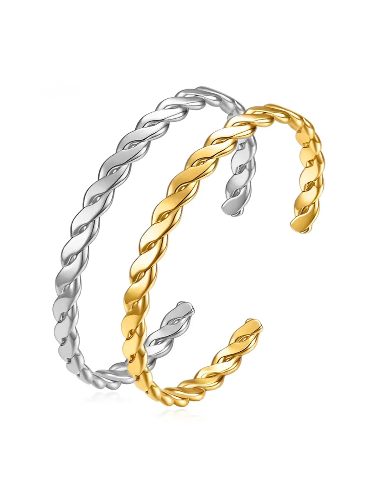 Golden Haze Bangle luxury gold-plated bracelet by Shine With Me, front view showcasing polished modern finish.