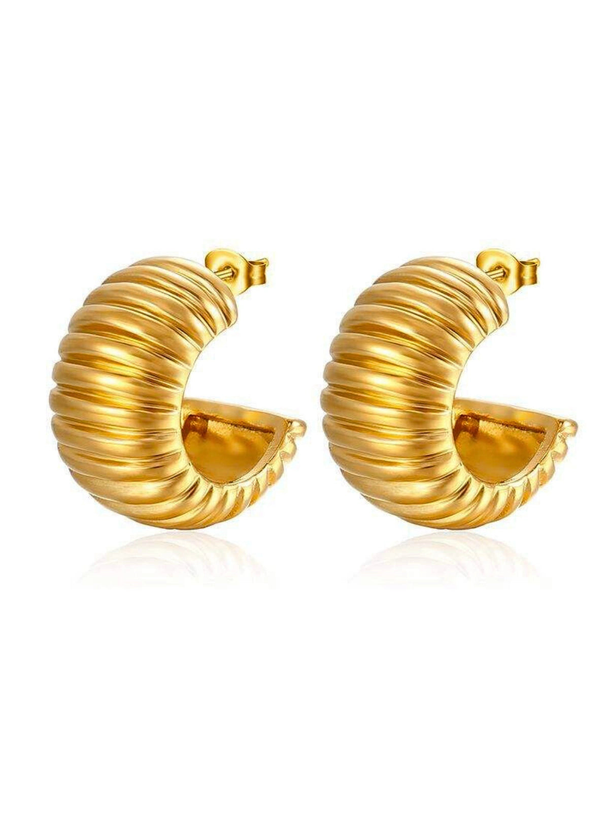 Marci Hoop Earring luxury 18K gold‑plated stainless steel hoop earring by Shine With Me, front view