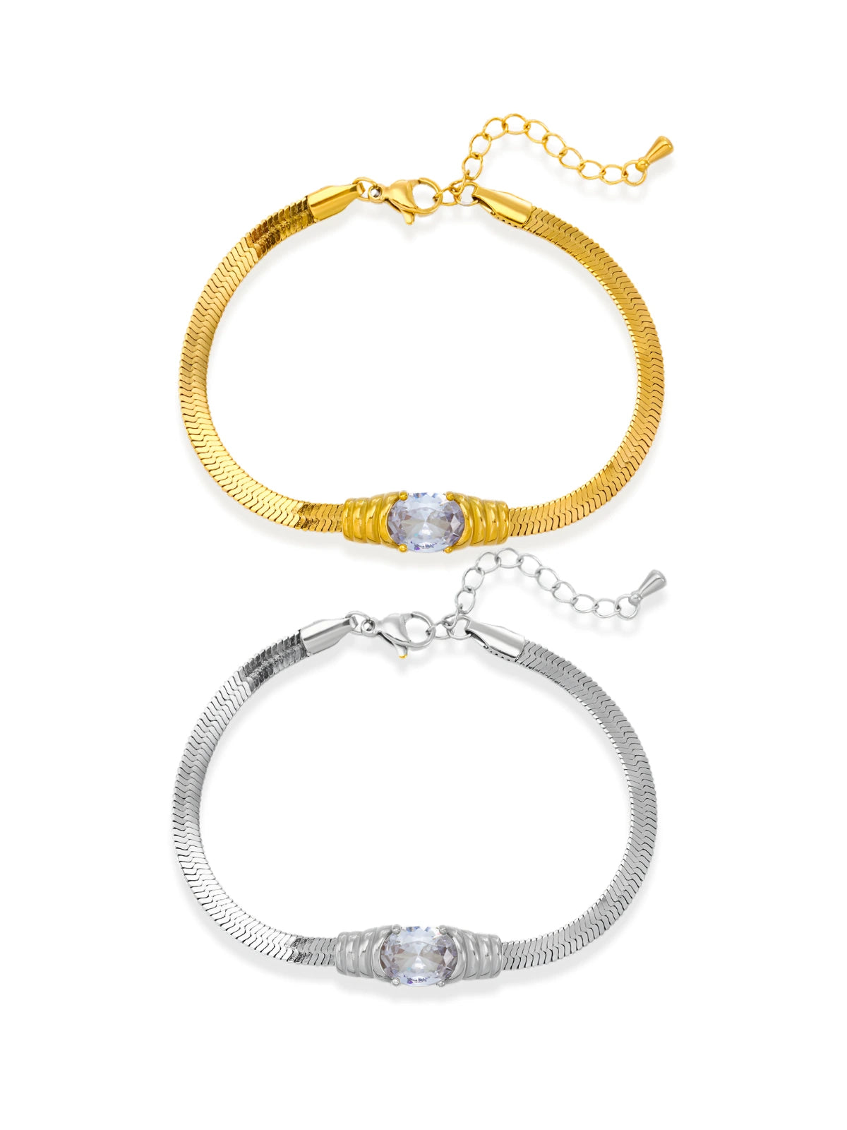 Natalie Bracelet luxury gold-plated bracelet by Shine With Me, front view showing smooth chain and refined design.