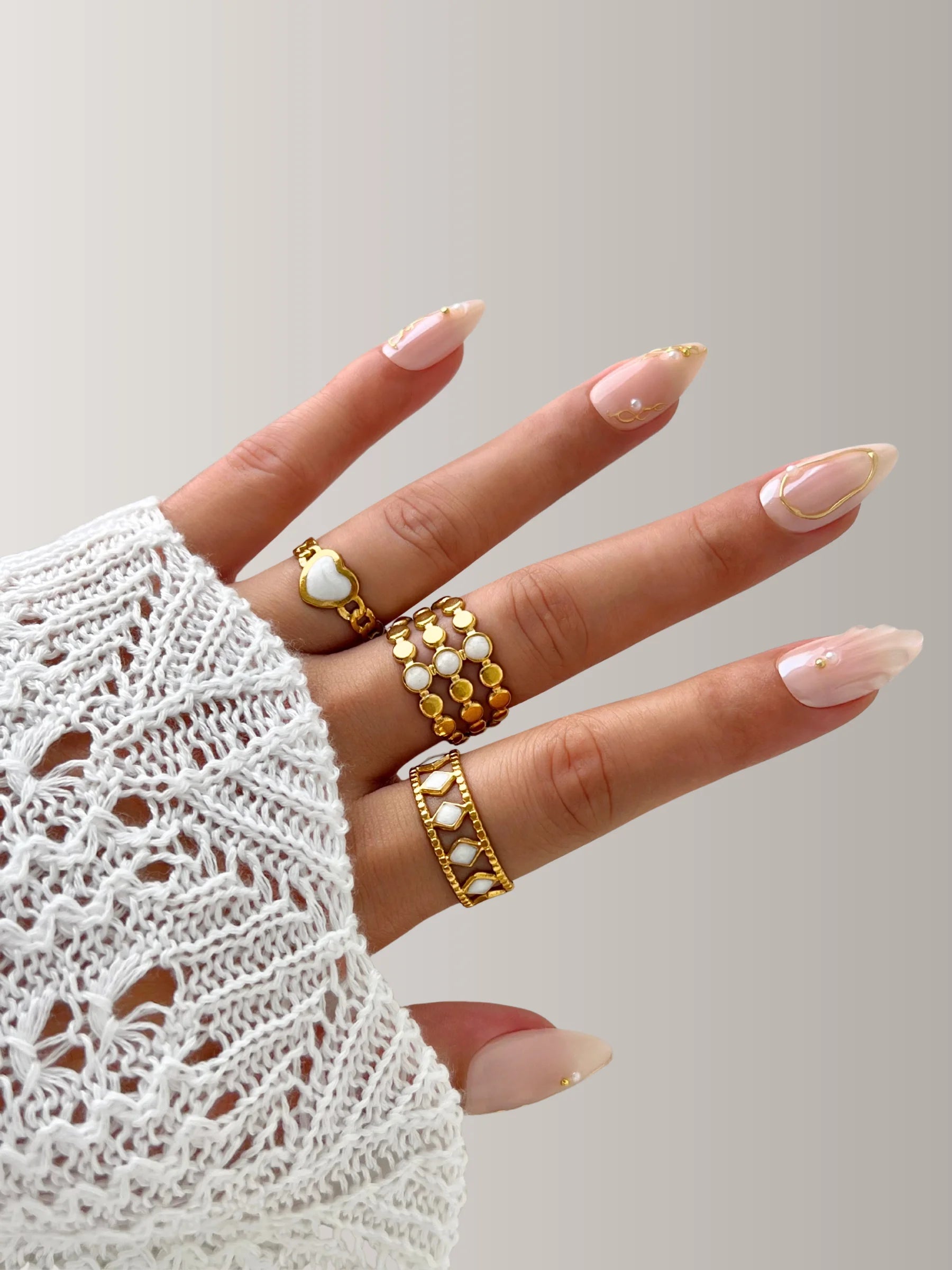 Pearl Trio Ring Set