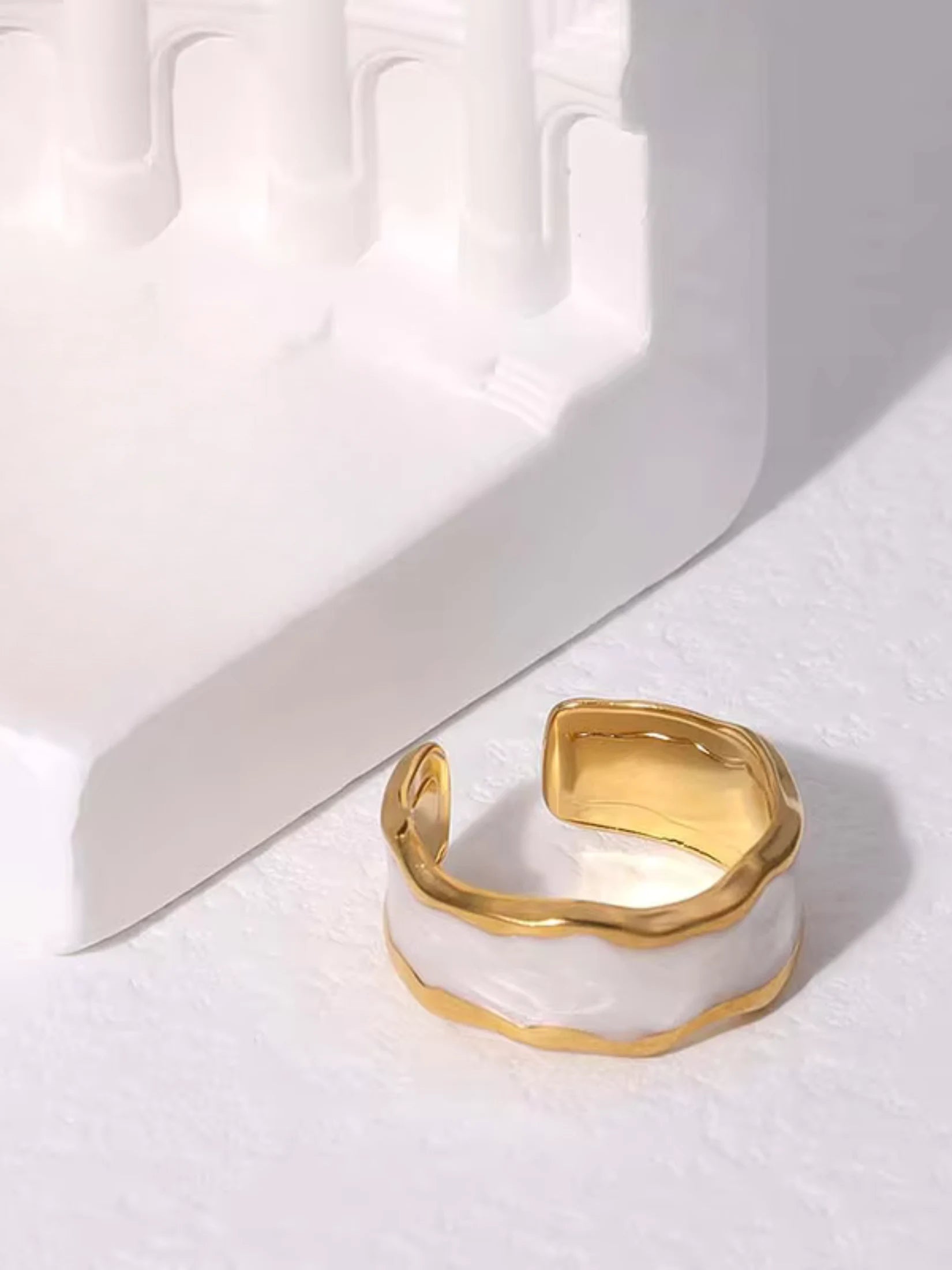 Pearl Heart Ring Set
