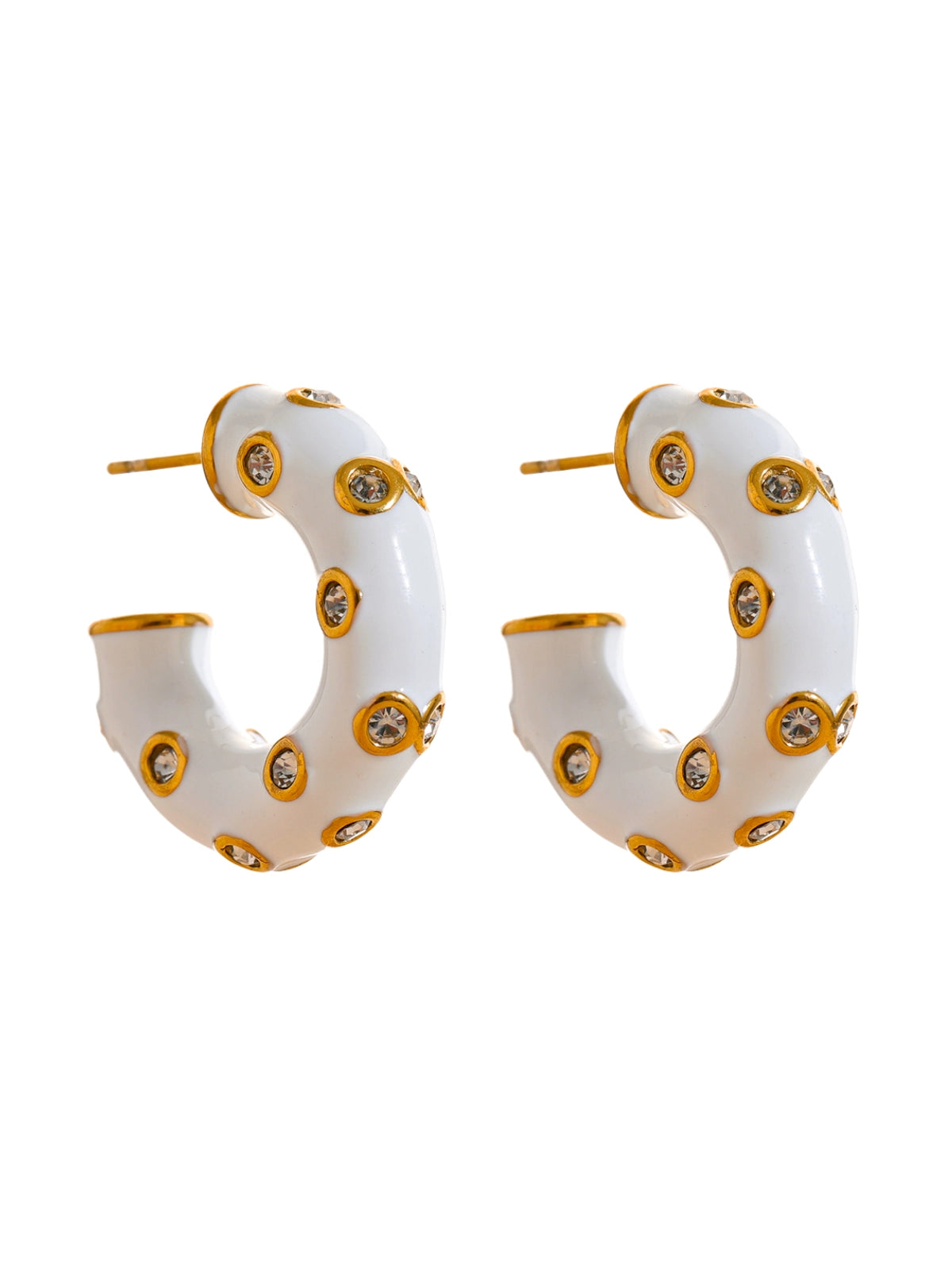 Royal Hoop Earring luxury 18K gold‑plated stainless steel hoop by Shine With Me, front view.