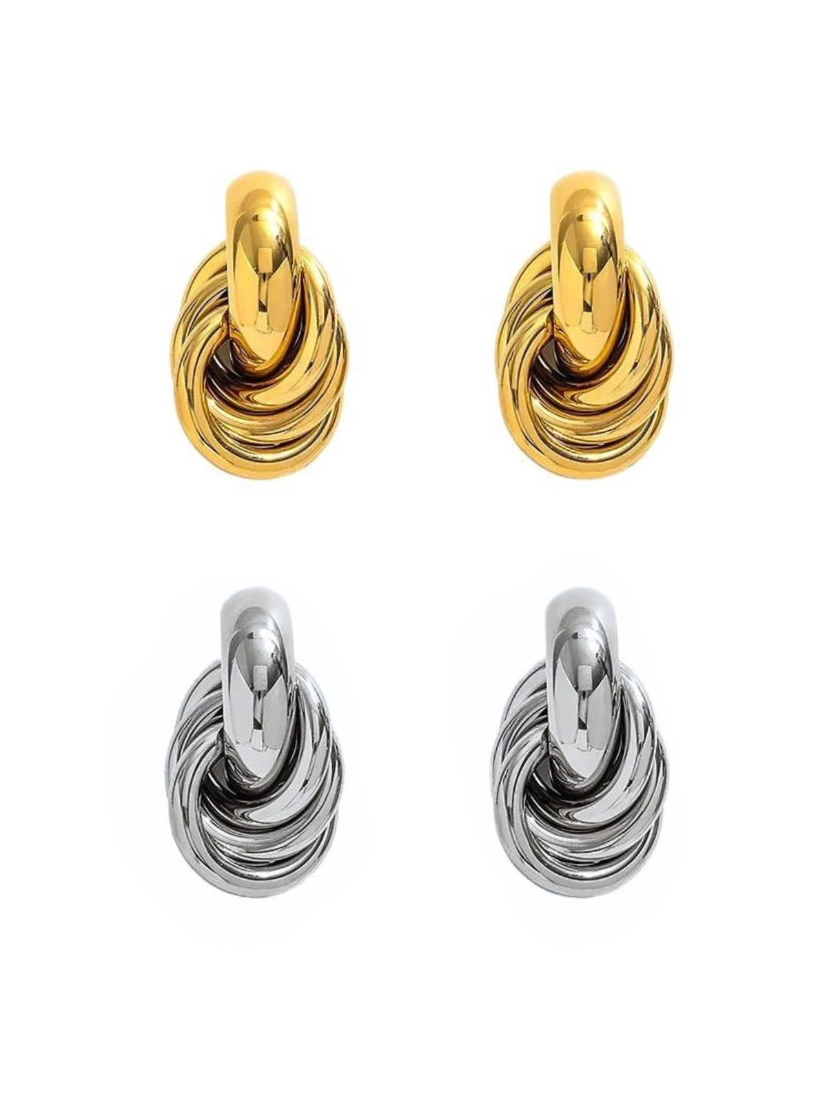 Seabryn Earring luxury 18K gold-plated stainless steel earrings by Shine With Me, front view (15 mm × 25 mm)