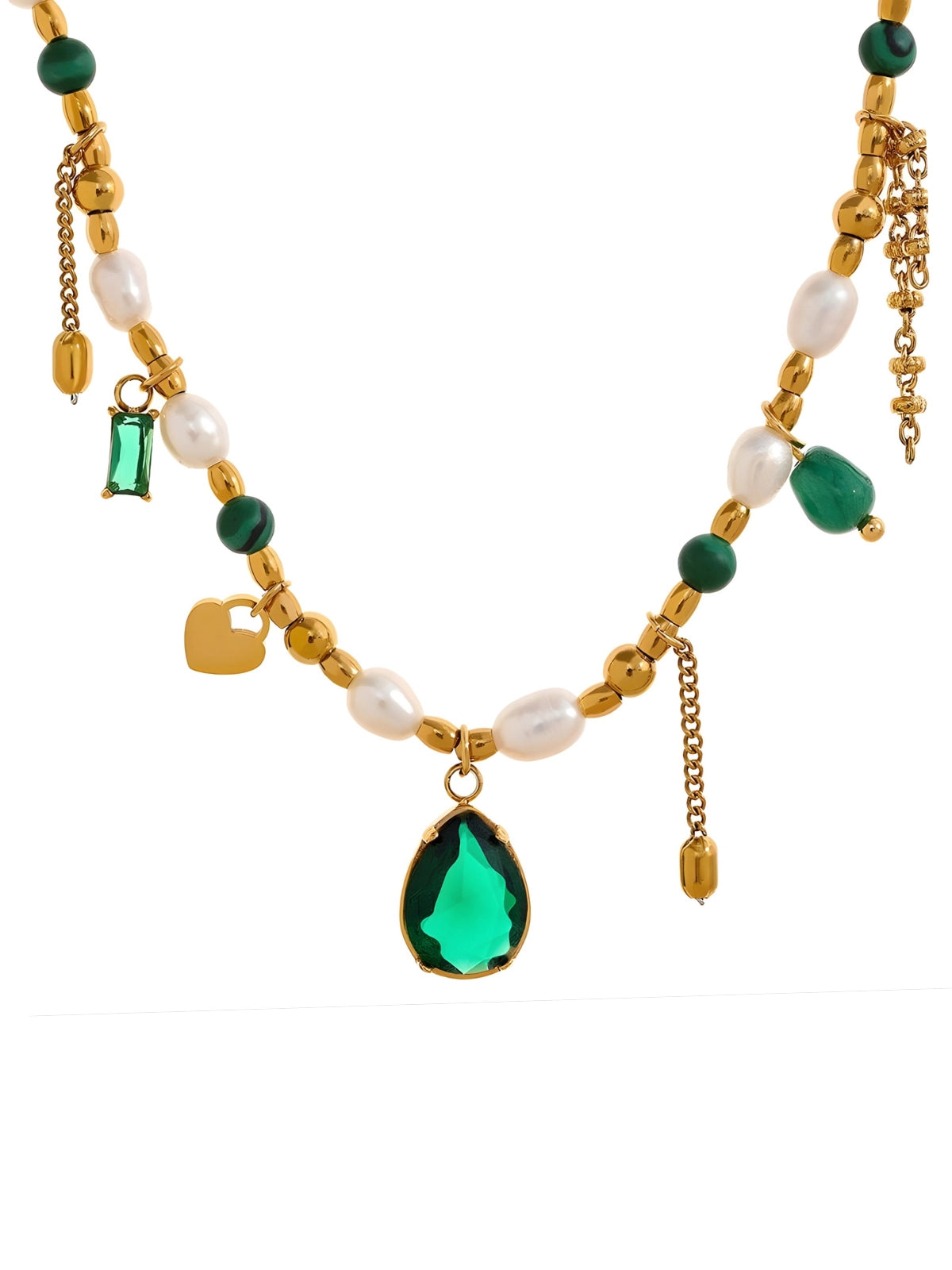 Shine With Necklace luxury 18K gold‑plated stainless steel by Shine With Me, front view with pendant charm