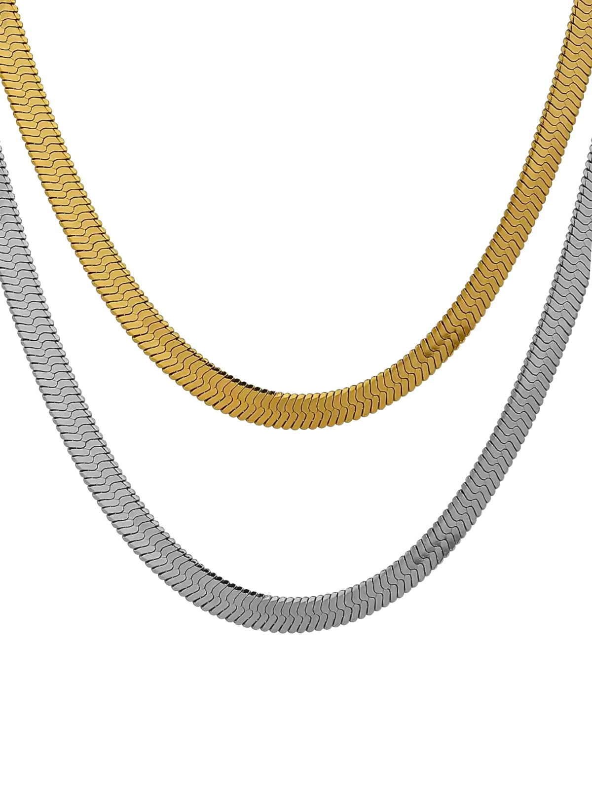 Slinka Chain luxury 18K gold‑plated stainless steel necklace by Shine With Me, front view