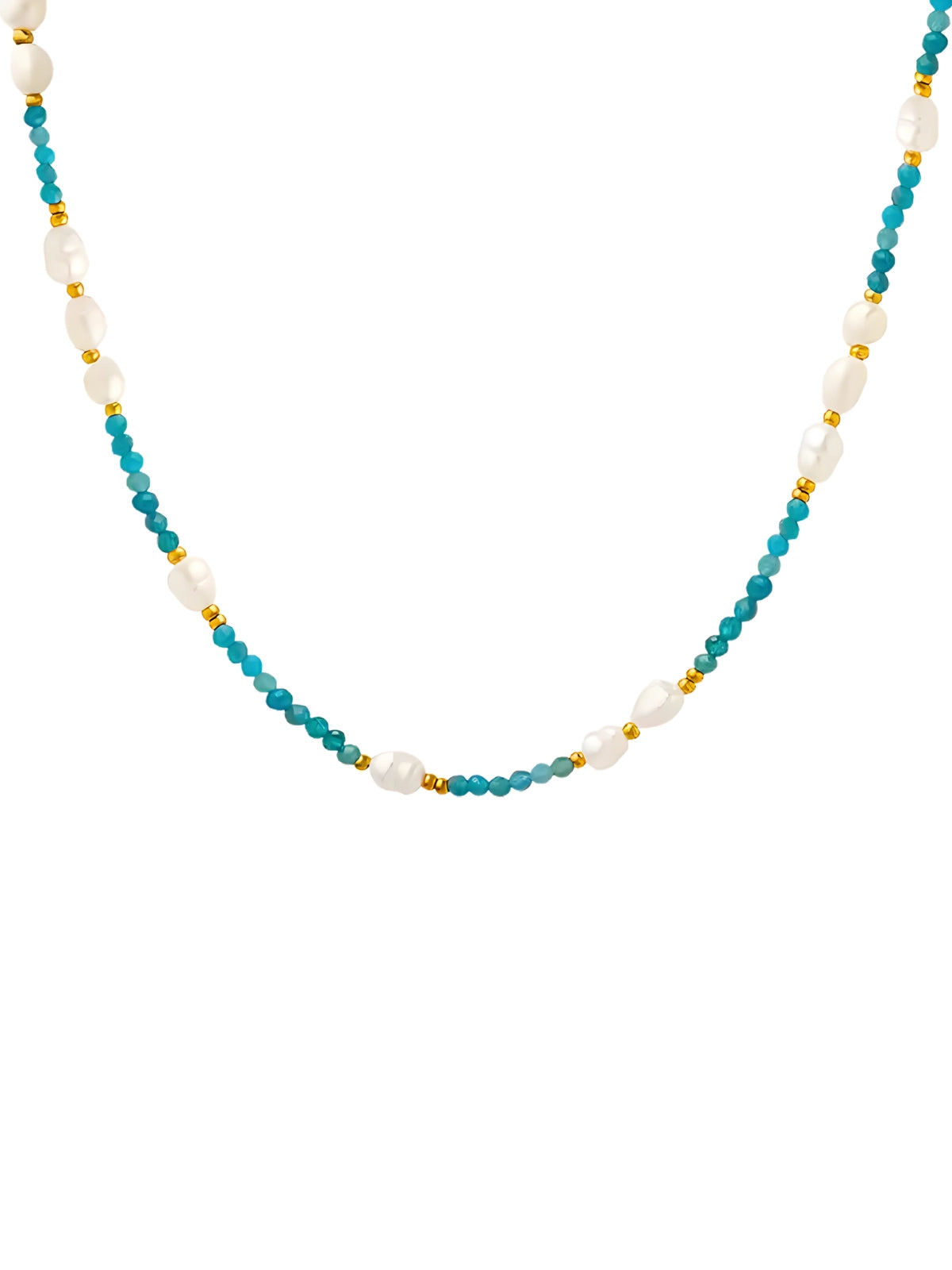 Solarose Chain luxury 18K gold-plated stainless steel with natural freshwater pearl by Shine With Me, front view