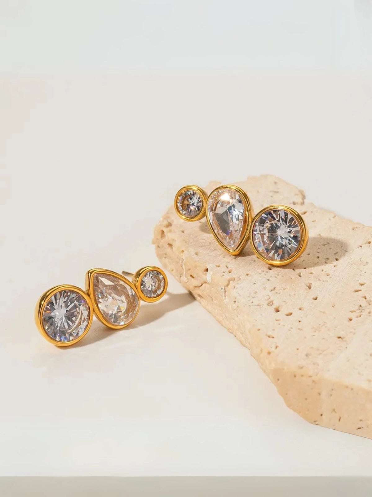 Close-up of Syndra Earring by Shine With Me showing the gold-plated finish and fine craftsmanship.