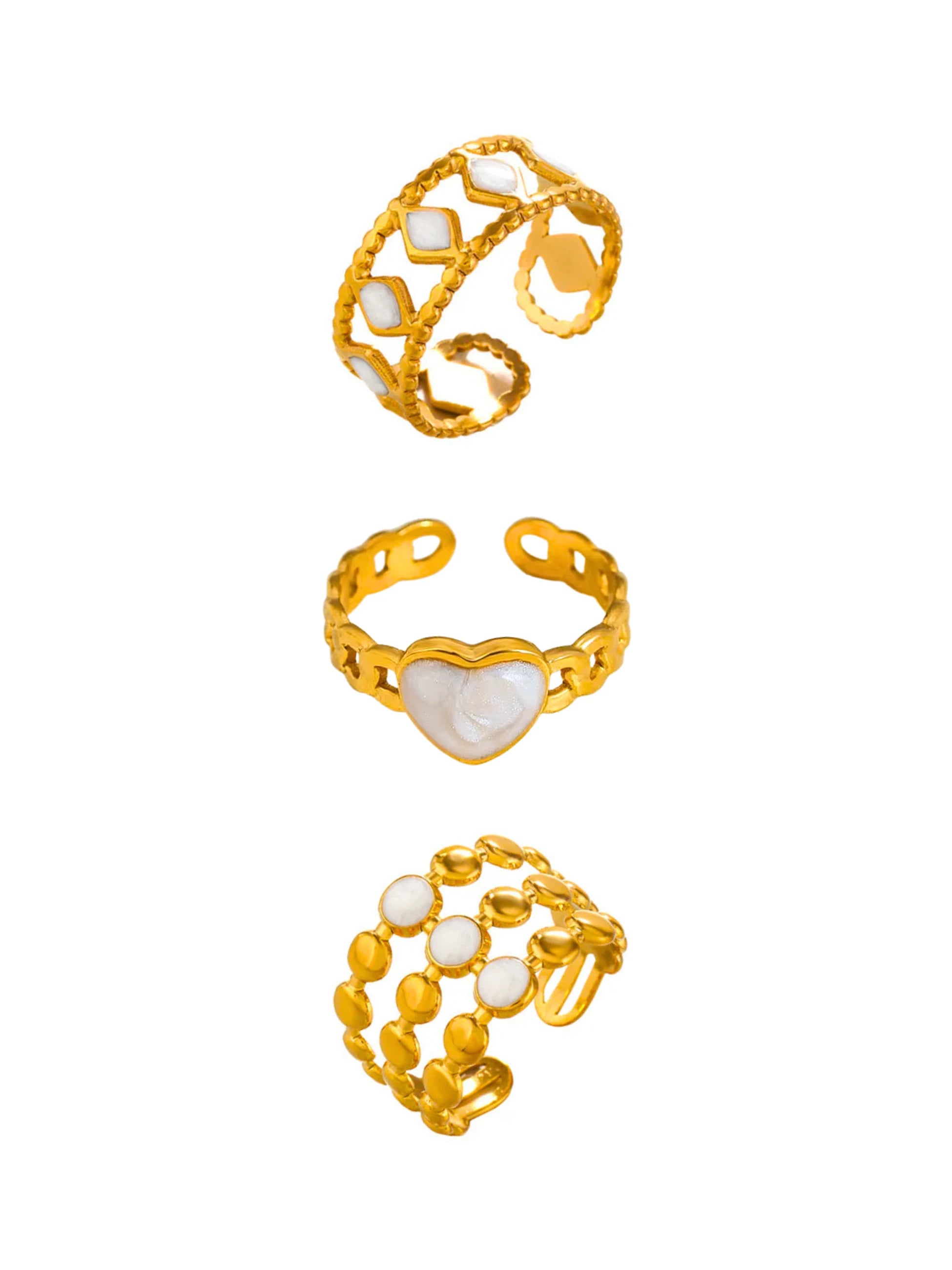 Pearl Trio Ring Set