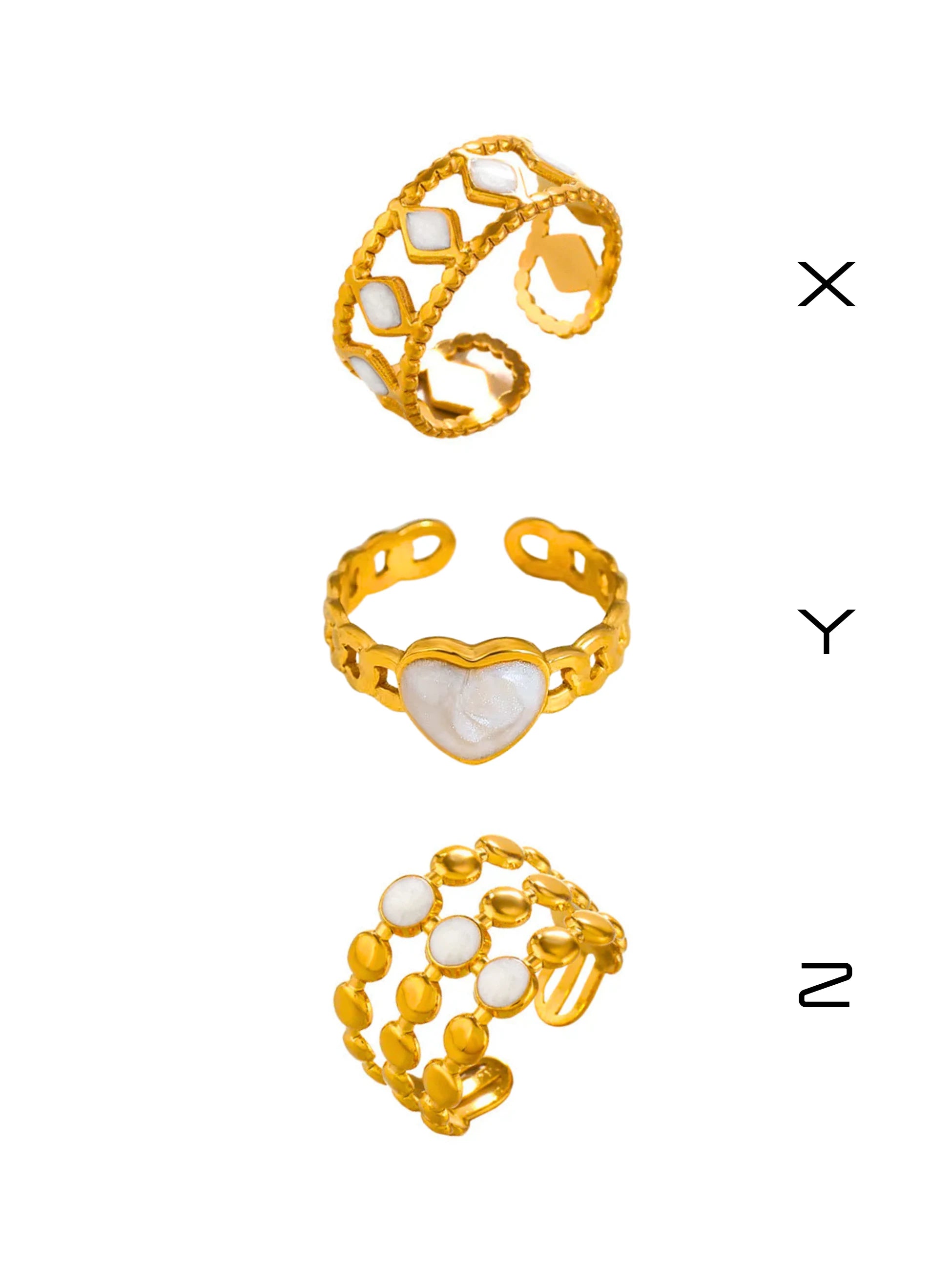 Pearl Trio Ring Set
