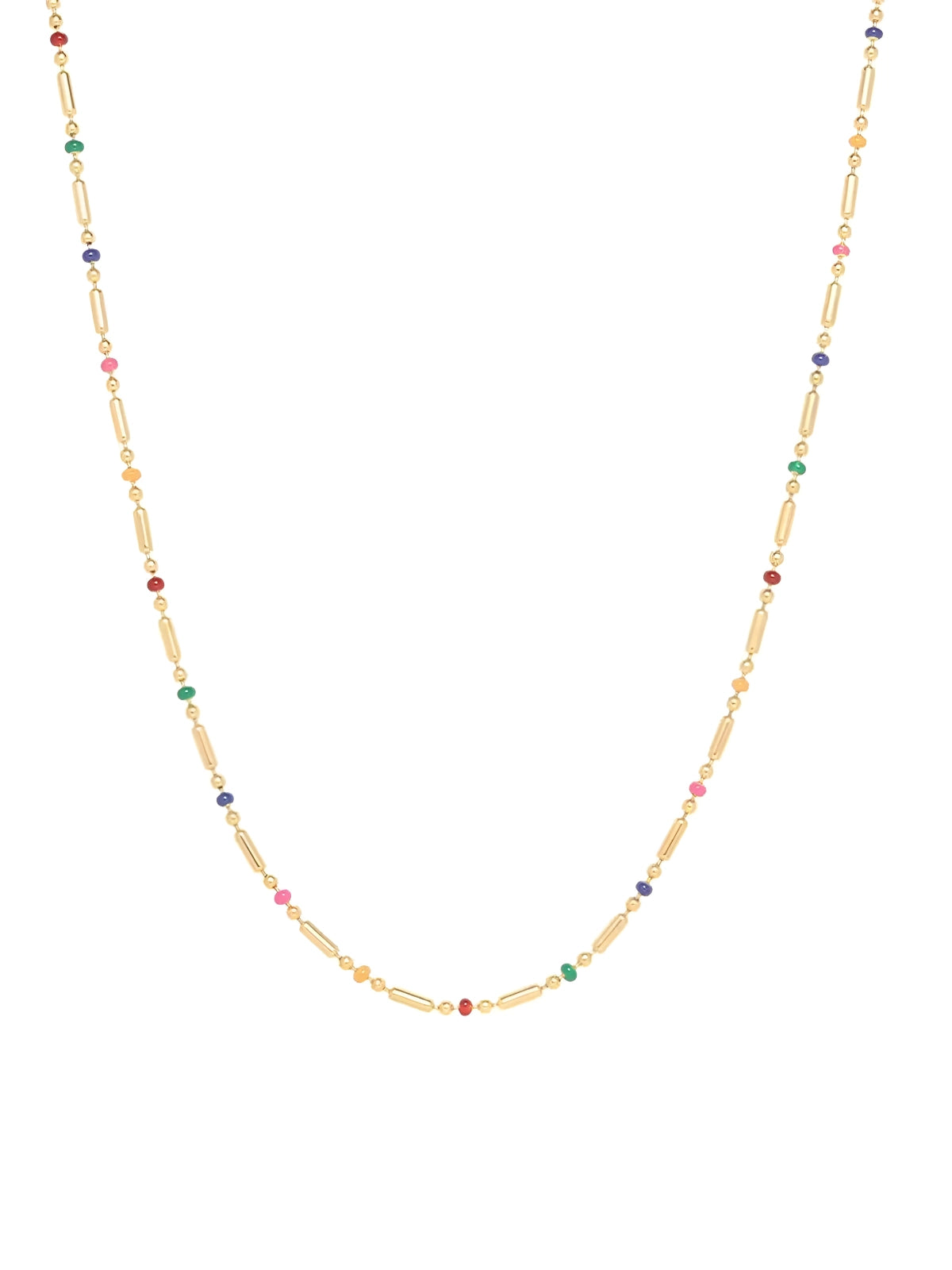 Veloura Chain luxury 18K gold-plated stainless steel necklace by Shine With Me, 42 cm + 6 cm extender, front view.