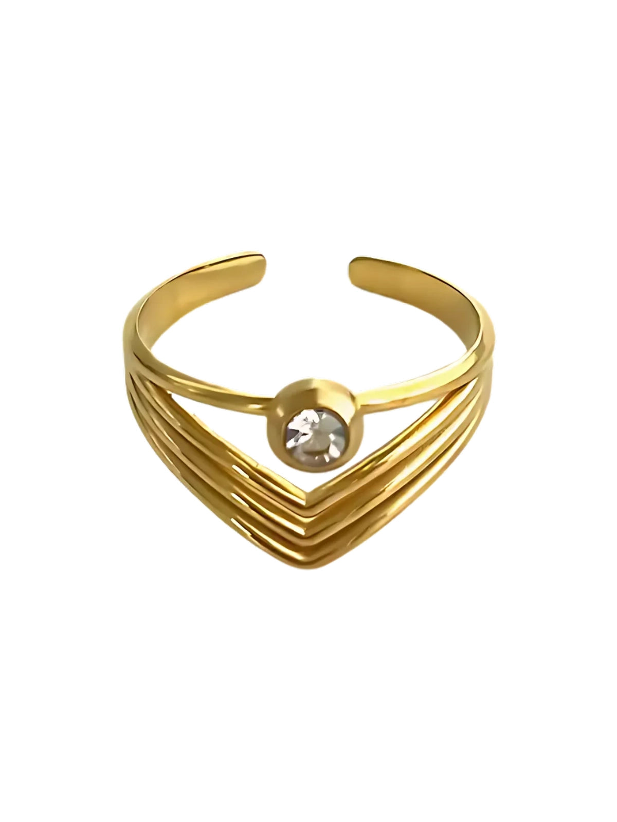 Esme Ring by Shine With Me – Gold plated elegant ring front view