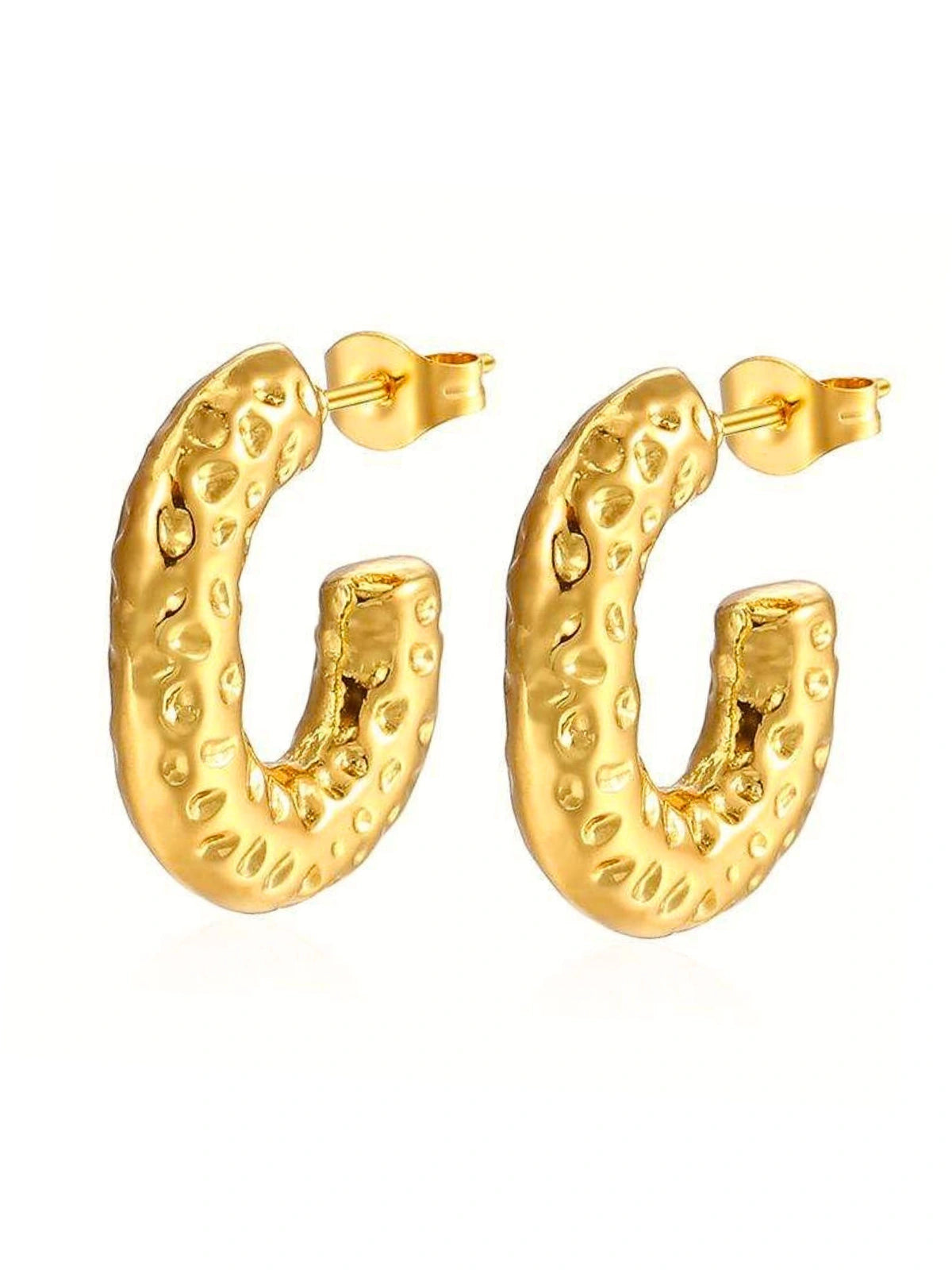Julia Earring luxury 18K gold‑plated stainless steel by Shine With Me, front view (20 mm size, 9.4 g)