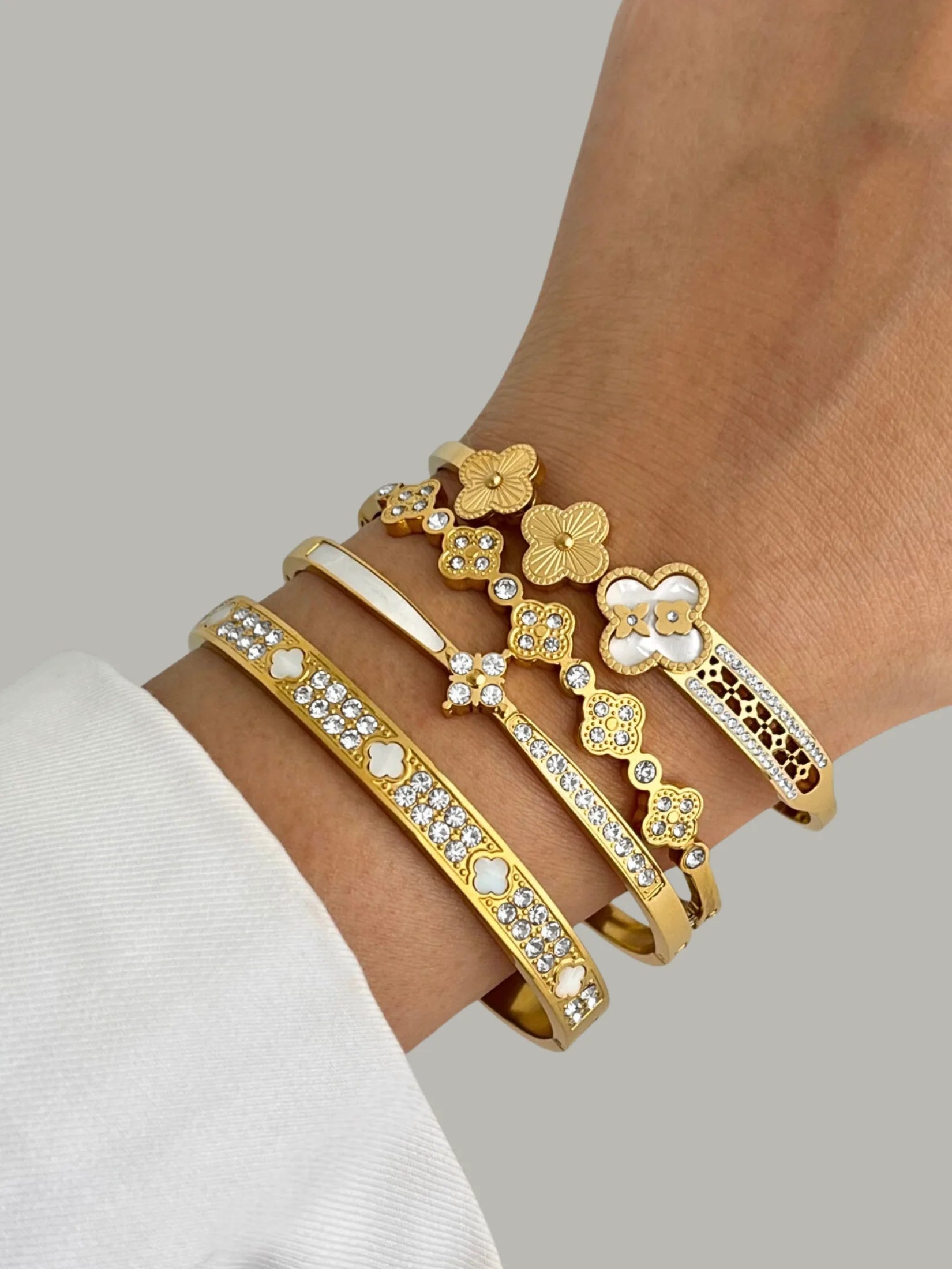 Opal Clover Bangle