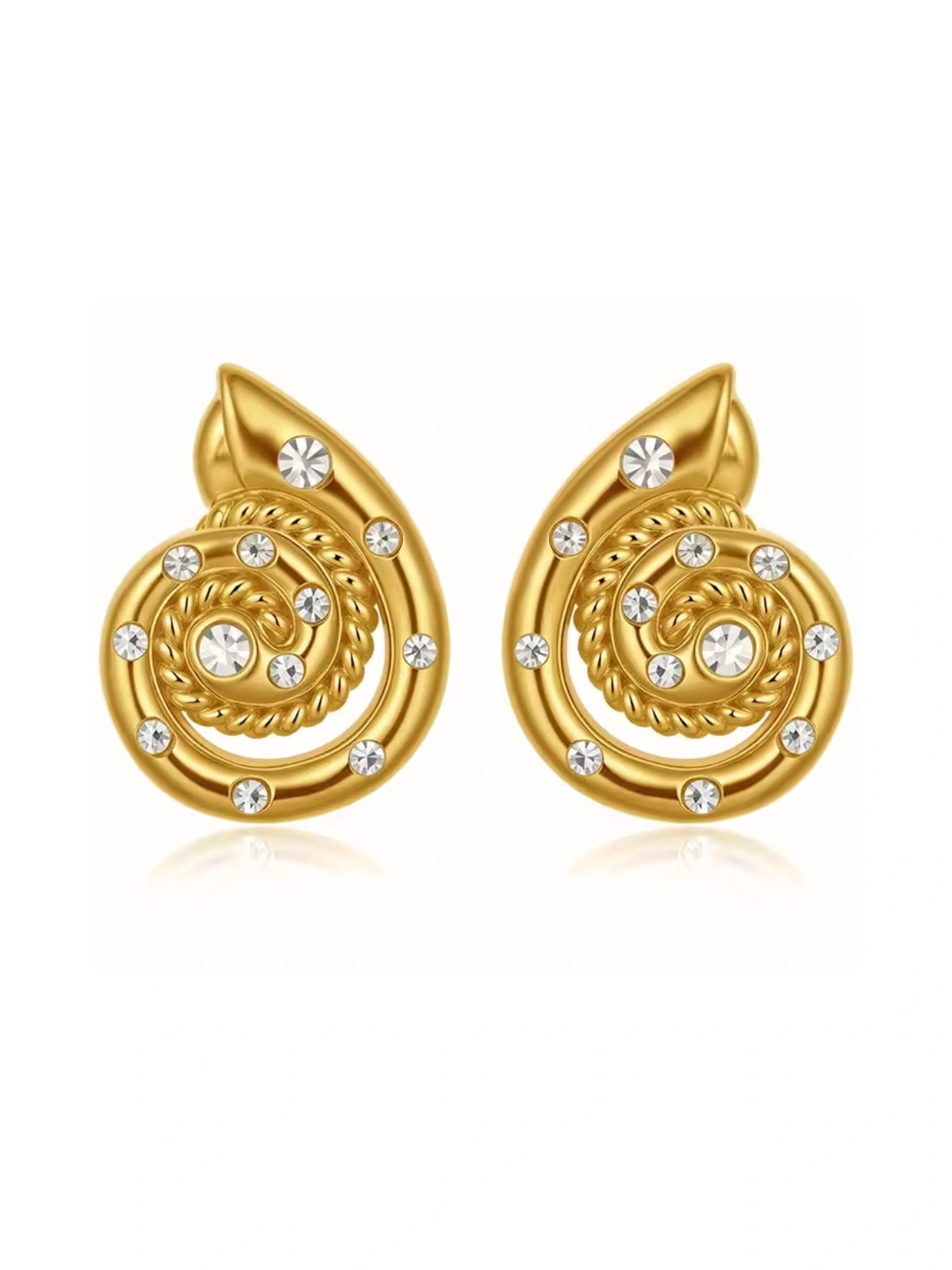 Adele Earring luxury 18K gold‑plated stainless steel by Shine With Me, front view