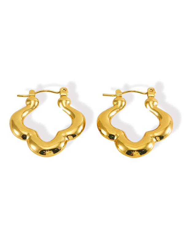 Alessia Earring luxury 18K gold‑plated stainless steel earrings by Shine With Me, front view (23 mm × 26 mm)