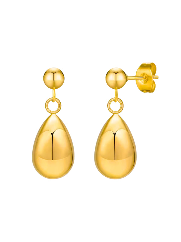 Demi Drop Earrings luxury 18K gold‑plated stainless steel by Shine With Me, front view