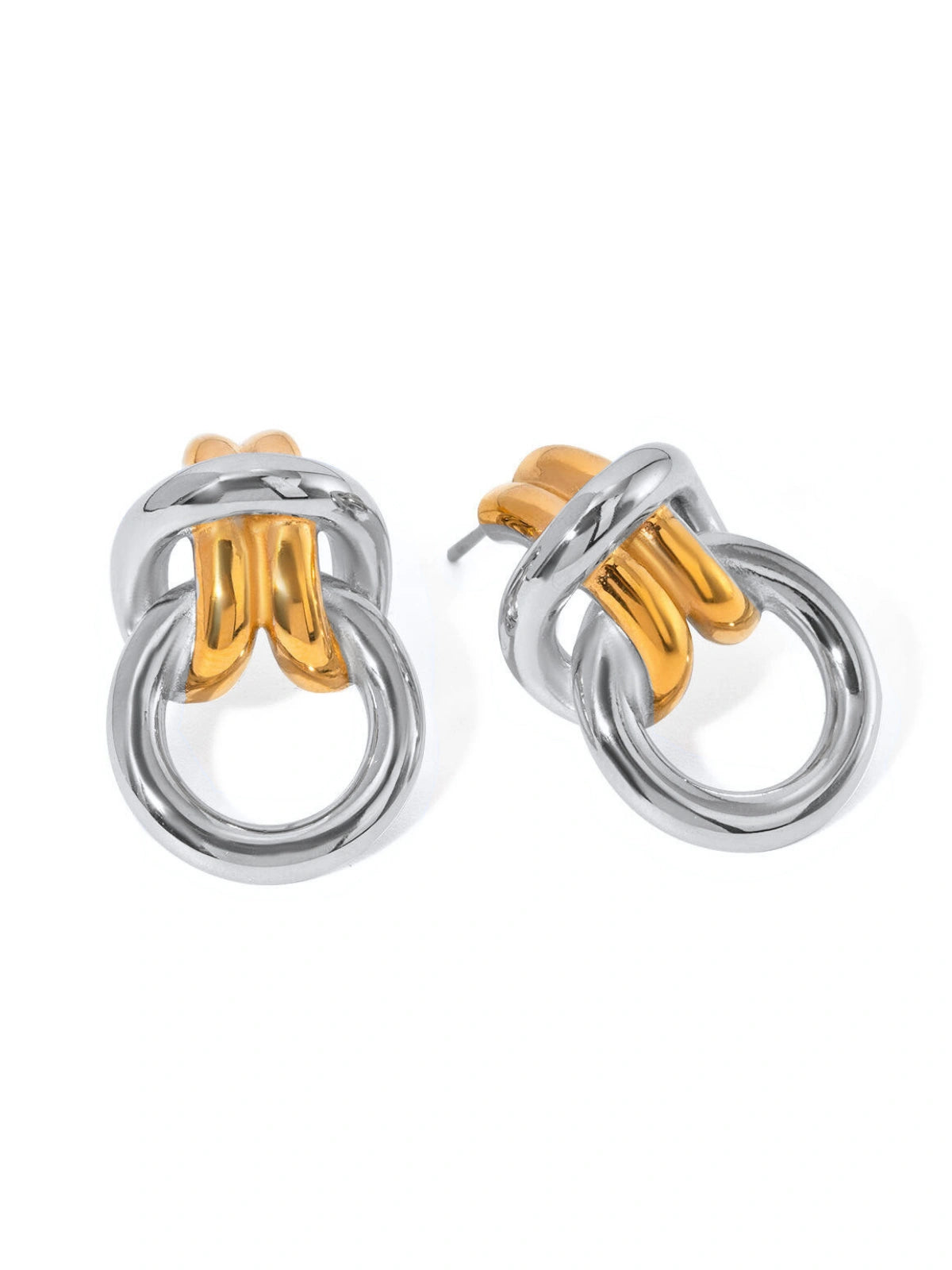 Lucia Earring luxury 18K gold‑plated stainless steel earrings by Shine With Me, front view showing size 16 mm × 23 mm