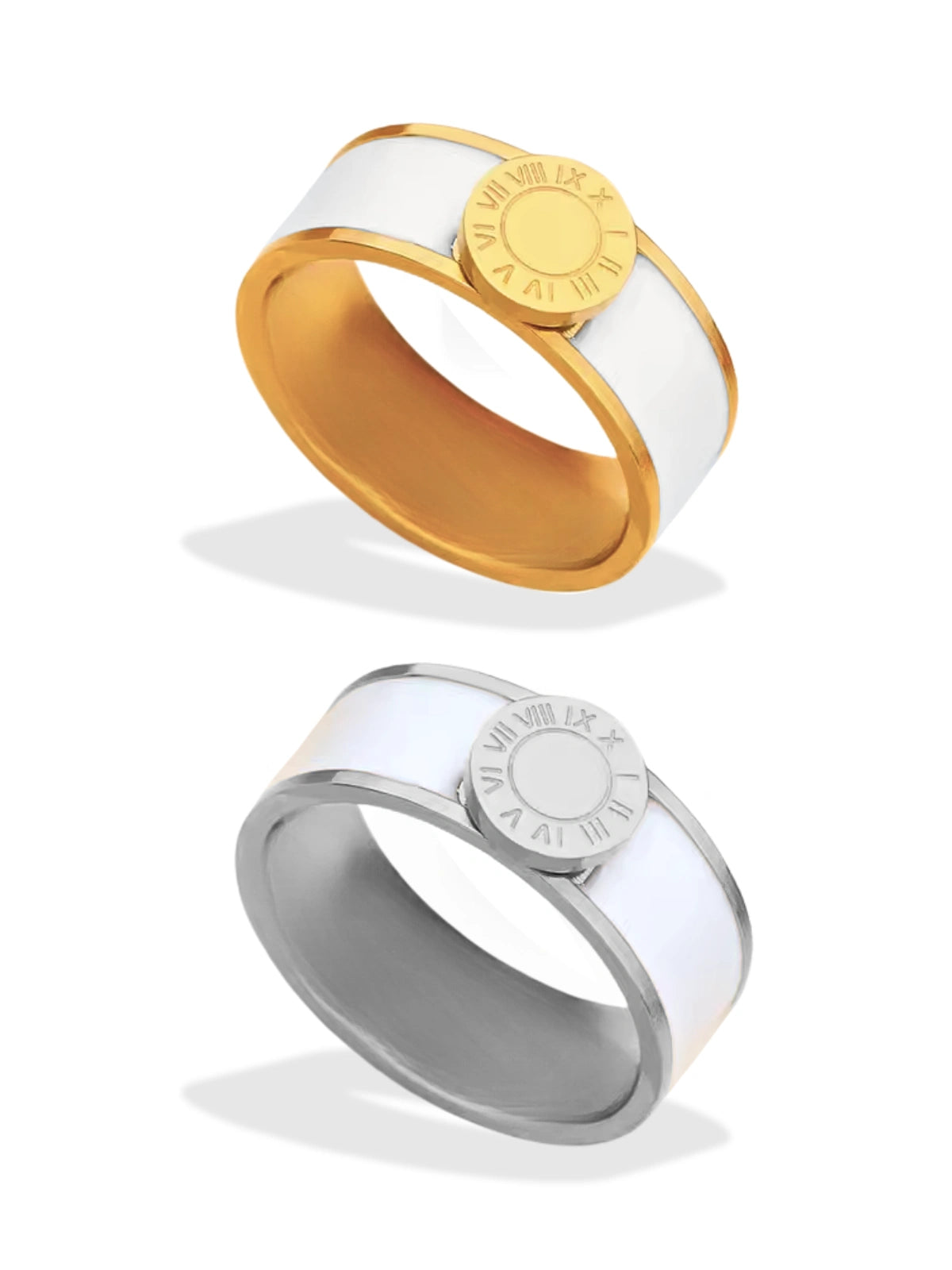 Lucia Ring luxury 18K gold‑plated stainless steel by Shine With Me, front view showing refined band design