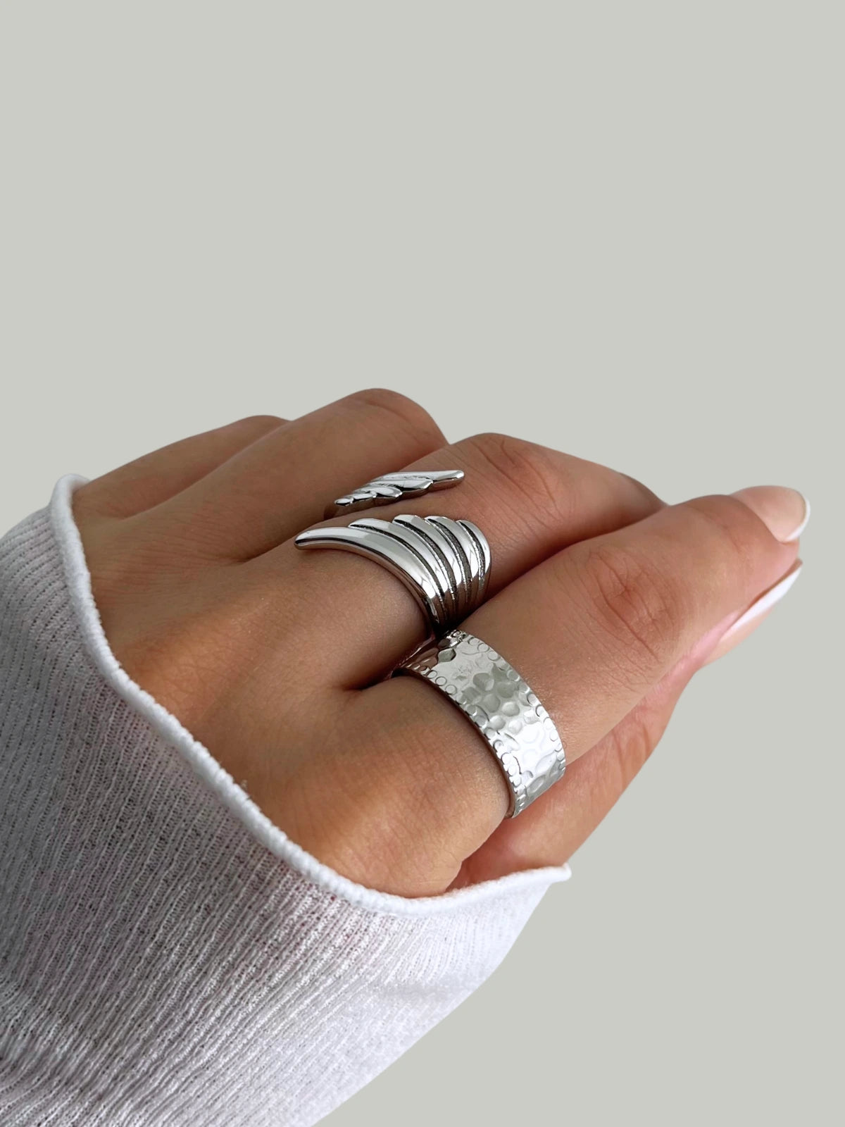 Luxe Ring styled in everyday look — 18K gold‑plated stainless steel by Shine With Me, versatile ring for all occasions.