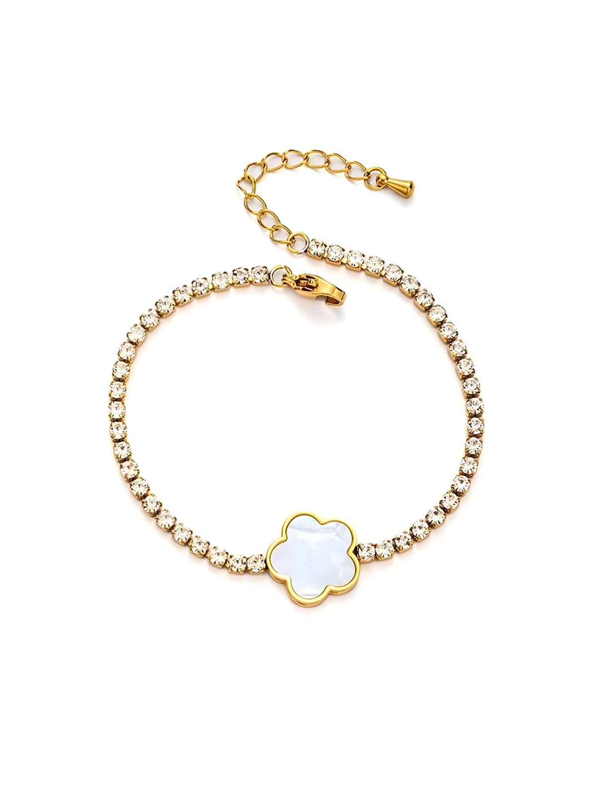Mirena Bracelet luxury gold-plated bracelet by Shine With Me, front view with polished finish and refined design.