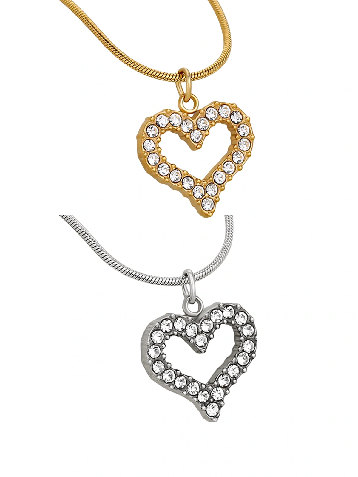 My Whole Heart Necklace luxury 18K gold‑plated stainless steel heart pendant by Shine With Me, front view.