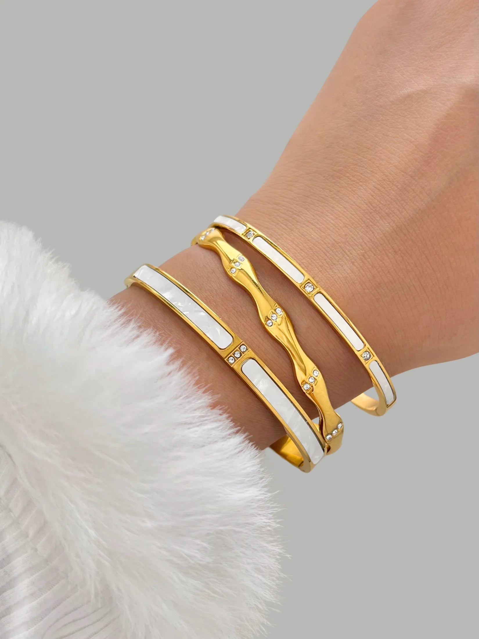 Petal Inlay Bangle
