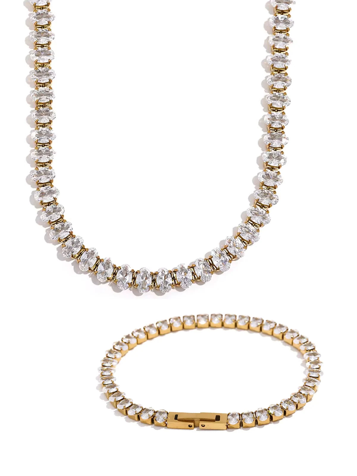 Sydney CHAIN & BRACELET Bracelet luxury gold-plated bracelet by Shine With Me, front view with crystal-accent detail and polished finish.