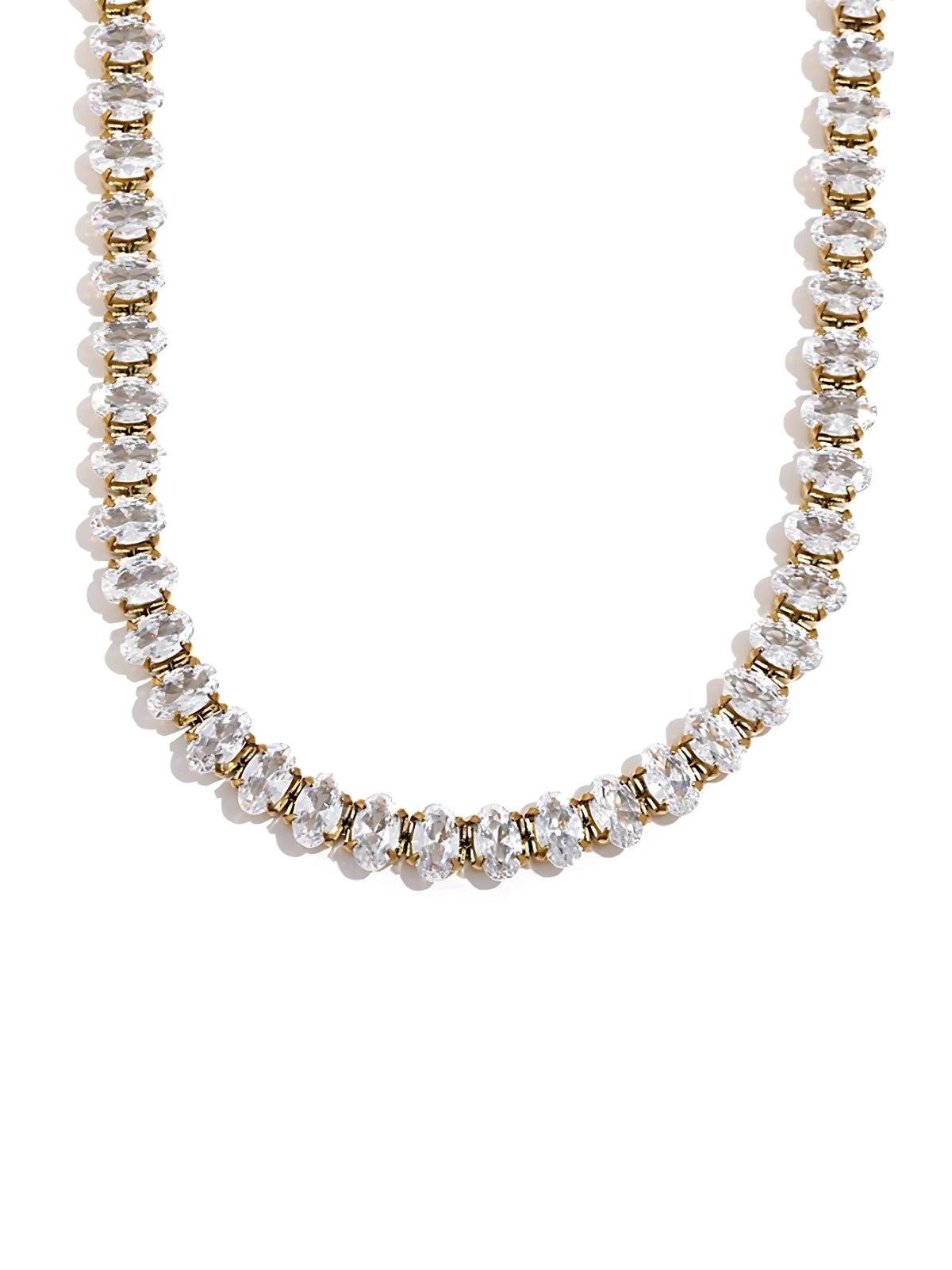 Noor Bracelet worn on wrist — gold-plated stainless steel bracelet by Shine With Me. Necklace with alternating white pearls and gold beads on a white background