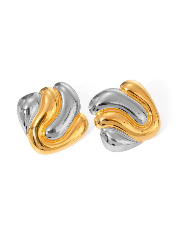 Paloma Earring luxury 18K gold‑plated stainless steel earrings by Shine With Me, front view.