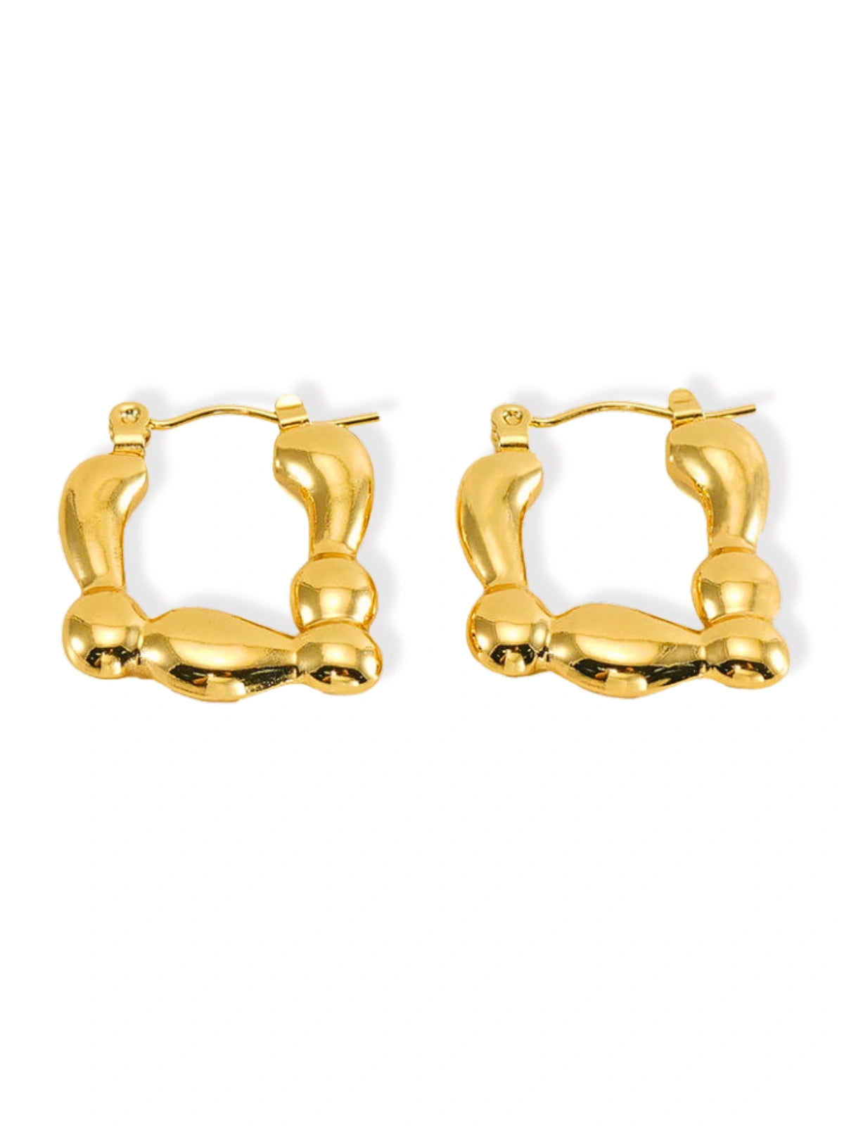 Valora Earrings luxury 18K gold‑plated stainless steel by Shine With Me, front view (19 mm × 23 mm)