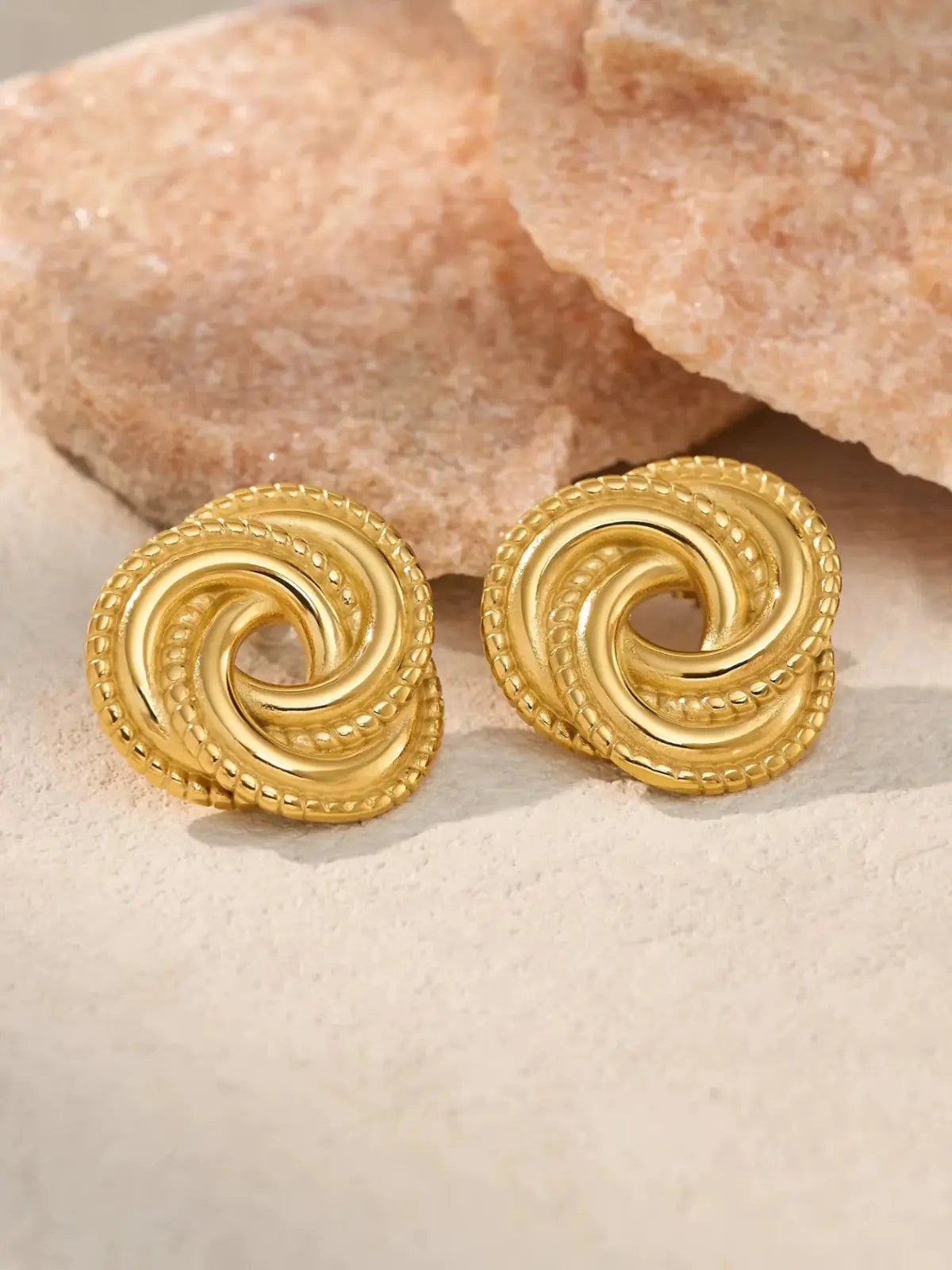Close-up of Vintage Earrings by Shine With Me showing the gold-plated finish, fine craftsmanship and vintage-inspired design