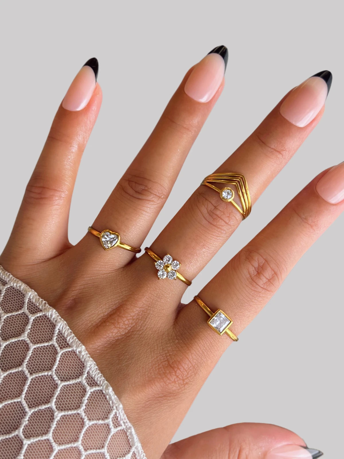 Esme Ring – Worn on hand lifestyle image – Shine With Me