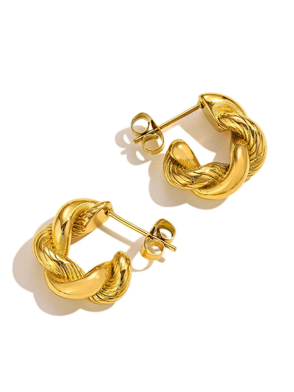 Sophie Hoop Earring luxury 18K gold‑plated stainless steel hoop by Shine With Me, front view