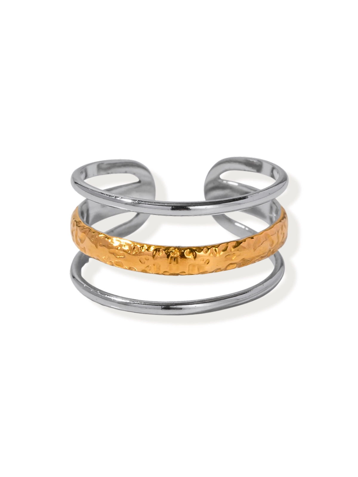 Taycee Ring by Shine With Me – Gold plated ring front view